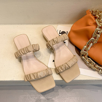 Papuci de dama din imitatie de piele in trei culori