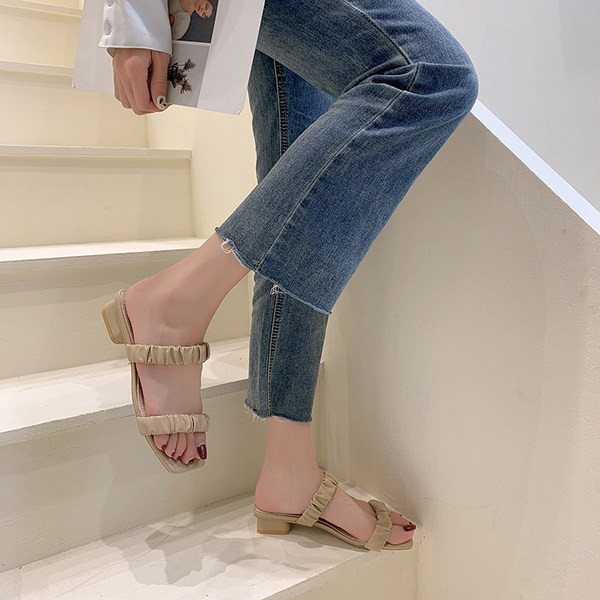 Papuci de dama din imitatie de piele in trei culori