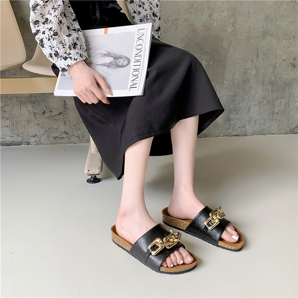 Papuci casual dama cu decor metalic - patru culori