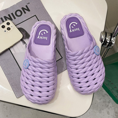 Papuci de damă din cauciuc cu talpă plată în trei culori