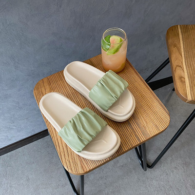 Papuci de dama cu talpa plata, model uni