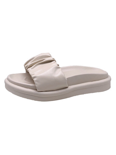 Papuci de dama cu talpa plata, model uni