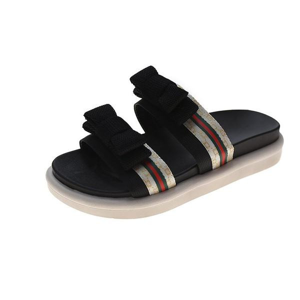 Γυναικείες παντόφλες με επίπεδη σόλα και κορδέλες σε διάφορα χρώματα