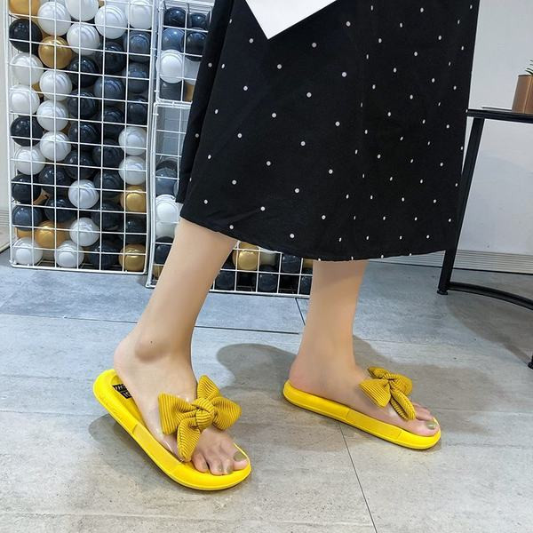 Papuci casual dama cu panglica si talpa plata in patru culori