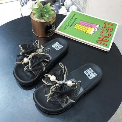 Casual παντόφλες με κορδέλα και επίπεδη σόλα σε τρία χρώματα