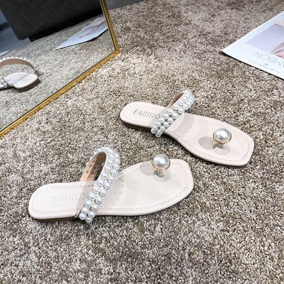 Papuci topici cu perle pentru femei