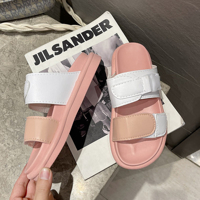 Papuci casual de dama cu talpa plate si velcro