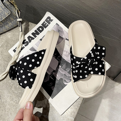 Casual παντόφλες με κορδέλα και επίπεδη σόλα για γυναίκες