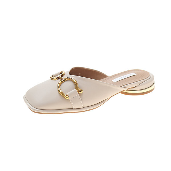 Papuci moderni de dama cu catarama din imitatie de piele