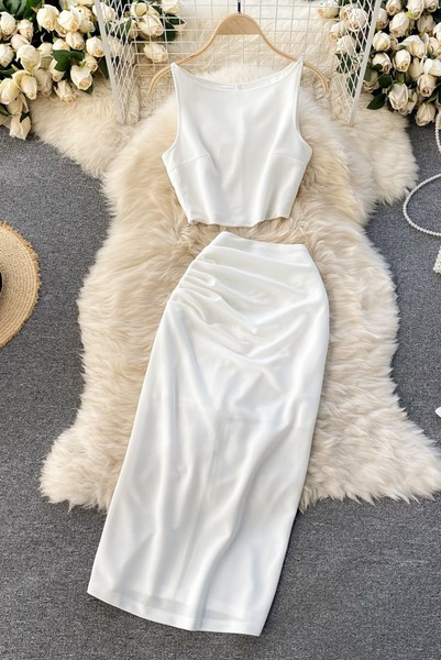 Jauna modeļa sieviešu komplekts no divām daļām svārku un svārku