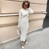 Set elegant de fustă lungă și bluză pentru femei