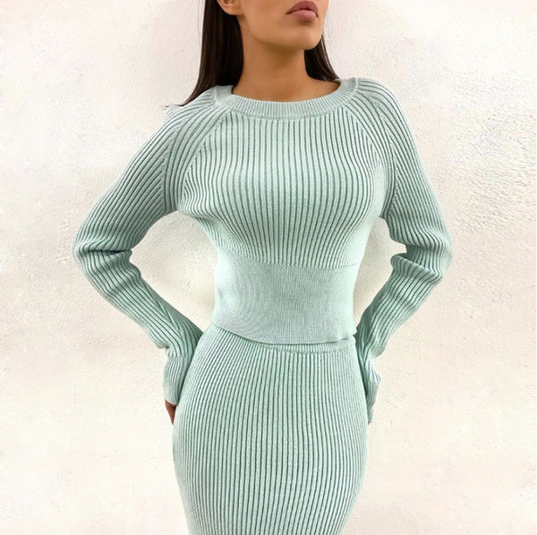 Set elegant de fustă lungă și bluză pentru femei