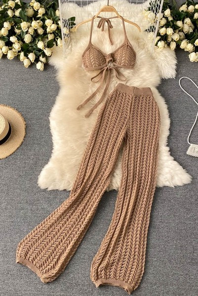 Set modern de vară pentru femei din două părți în trei culori