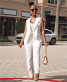 Set de damă modern de pantaloni lungi și vestă