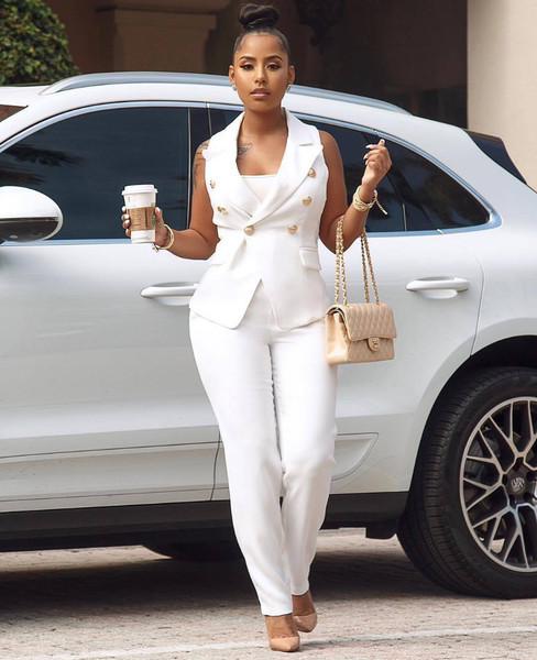 Set de damă modern de pantaloni lungi și vestă