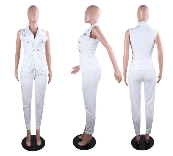 Set de damă modern de pantaloni lungi și vestă