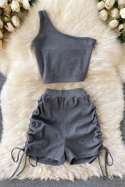 Set de vară pentru femei din două părți maiou și pantaloni scurți