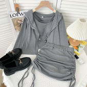 Set zilnic de trei părți în gri și negru