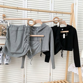 Set zilnic din trei părți în gri și negru pentru femei