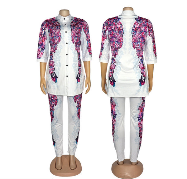 Moderns sieviešu garā krekla un bikšu komplekts