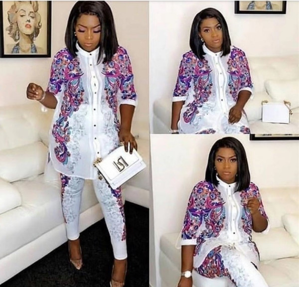 Moderns sieviešu garā krekla un bikšu komplekts