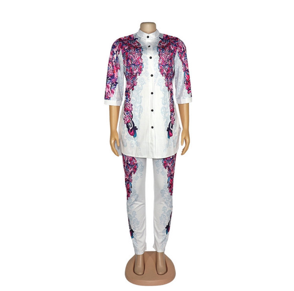 Moderns sieviešu garā krekla un bikšu komplekts