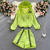 Set pentru femei din două părți cu glugă