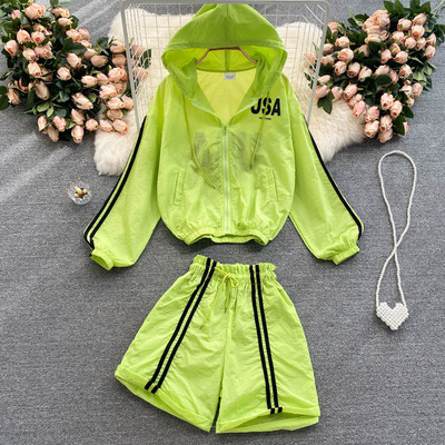 Set pentru femei din două părți cu glugă