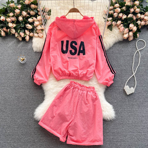 Set pentru femei din două părți cu glugă