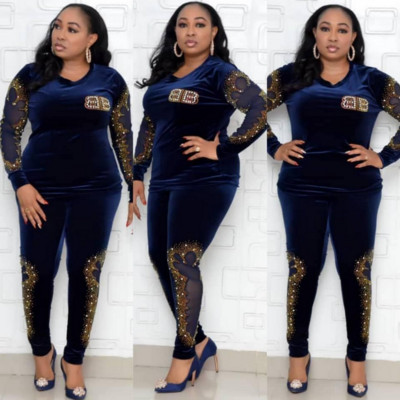 Set de bluză și pantaloni de damă de ultimă generație cu pietre