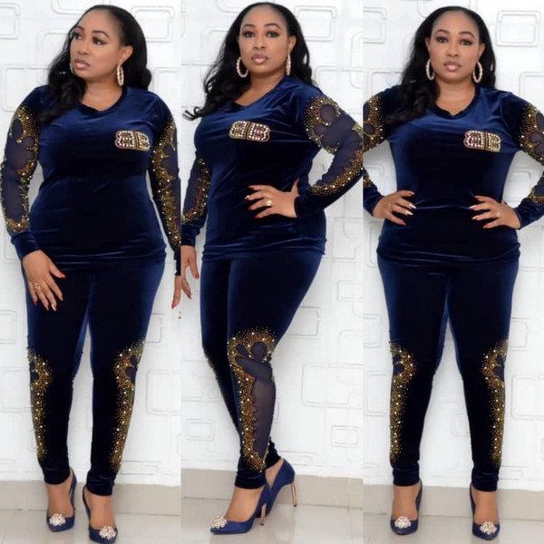 Set de bluză și pantaloni de damă de ultimă generație cu pietre