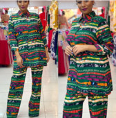 Set elegant pentru femei din două părți cămașă lungă și pantaloni