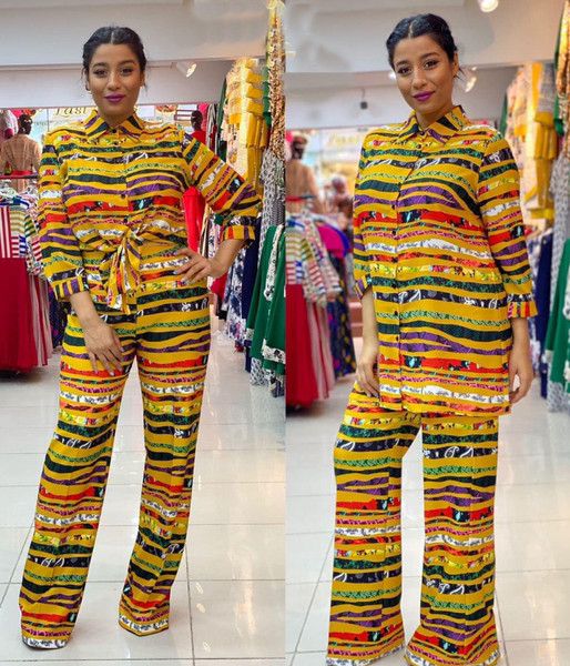 Set elegant pentru femei din două părți cămașă lungă și pantaloni