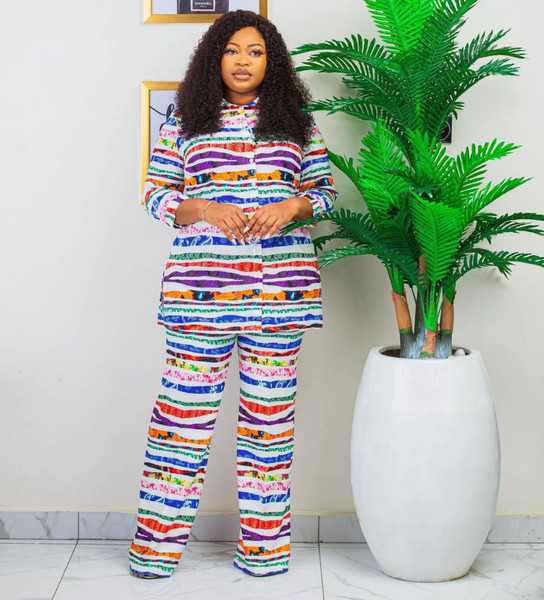 Set elegant pentru femei din două părți cămașă lungă și pantaloni