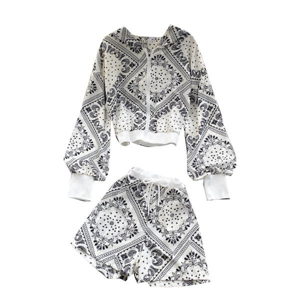 Set dama cu sireturi si fermoar in alb si negru