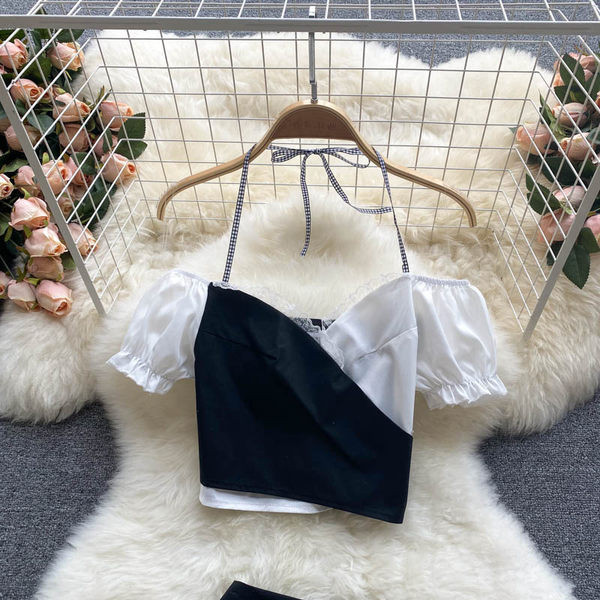 Ženski ljetni komplet s vezicama i kratkim rukavima