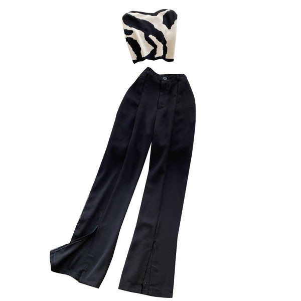 Novi model ženskog kompleta iz dva dijela u crnoj boji