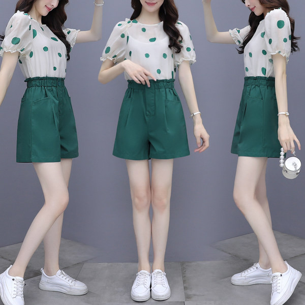 Ikdienas sieviešu T-krekla un šortu komplekts