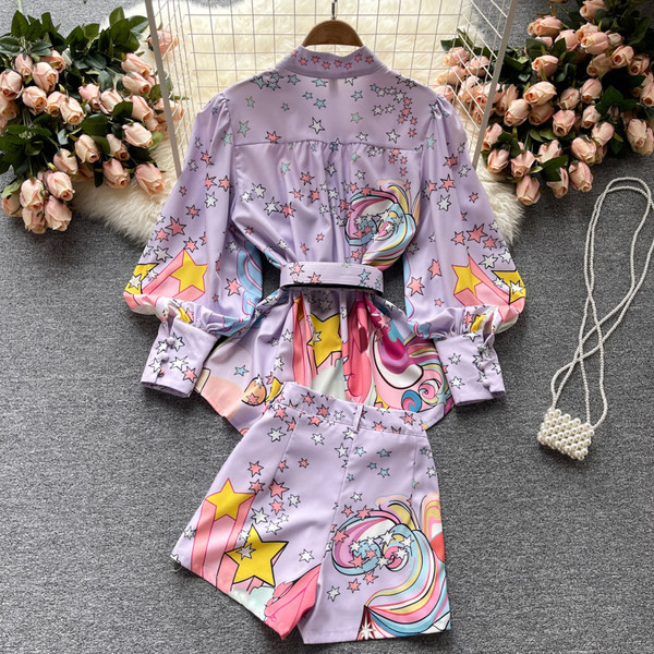 Set elegant pentru femei, cu model de culoare violet