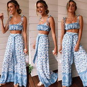 Neformāls sieviešu garu bikšu un krūšu komplekts ar saitēm