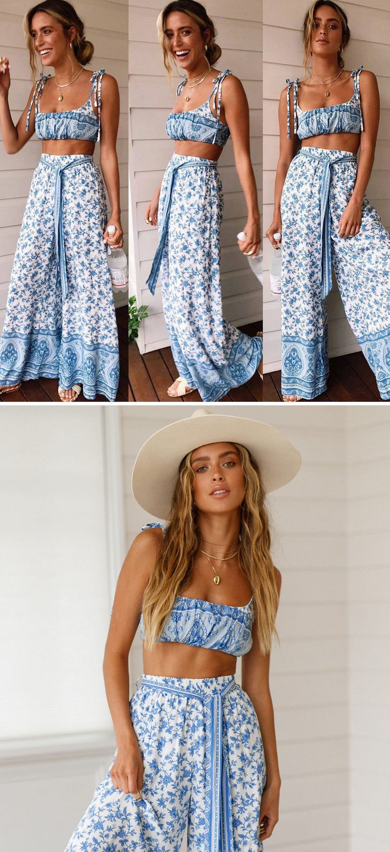 Neformāls sieviešu garu bikšu un krūšu komplekts ar saitēm