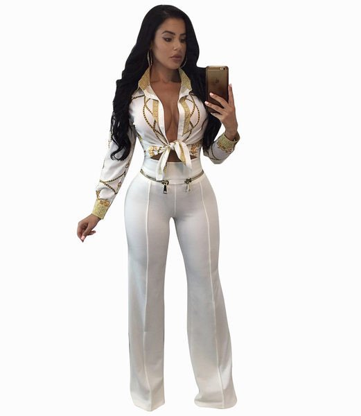 Set elegant pentru femei din două părți cu model