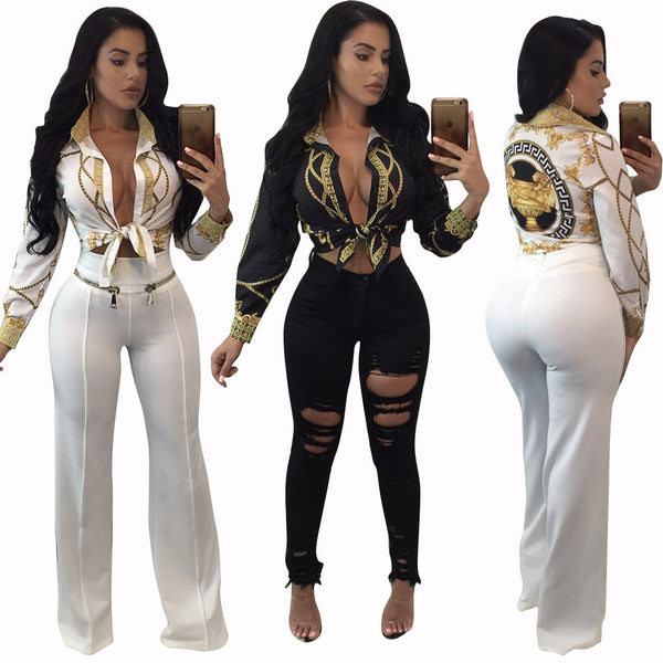 Set elegant pentru femei din două părți cu model