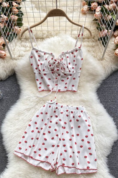 Set casual dama cu cravate si bretele subtiri