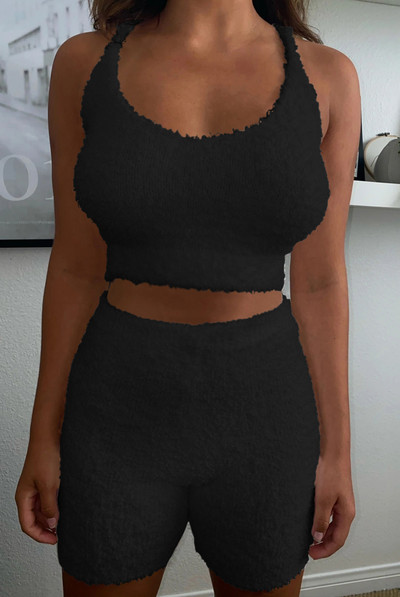 Set modern pentru femei din două părți maiou scurt și pantaloni scurți