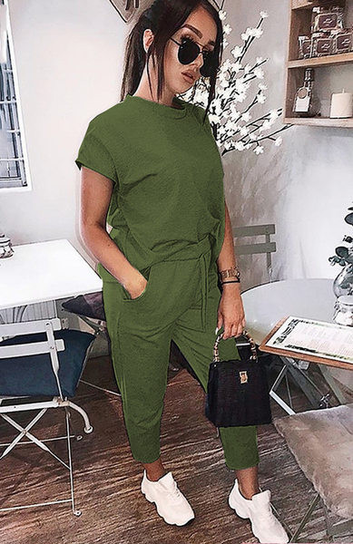 Set actual de femei din două părți de bluză și pantaloni