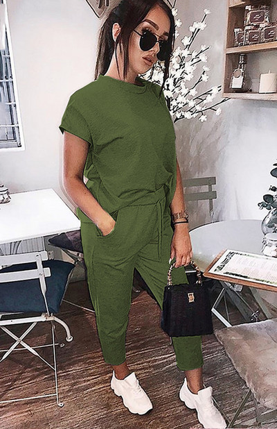 Set actual de femei din două părți de bluză și pantaloni