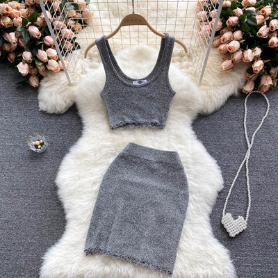 Jauna modeļa sieviešu vienkrāsains komplekts no divām daļām