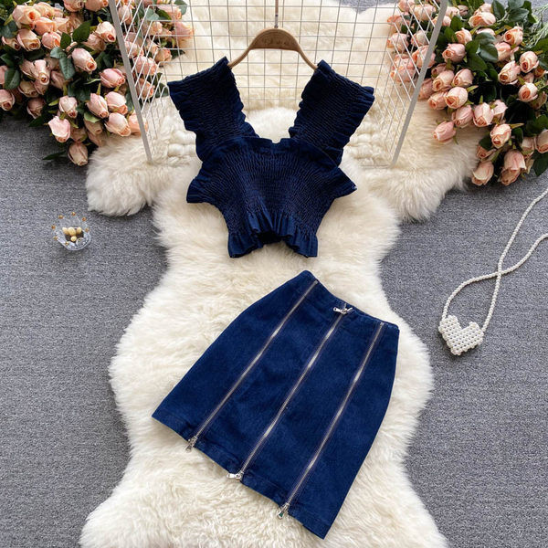 Jauna modeļa sieviešu komplekts ar rāvējslēdzēju zilā krāsā