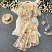 Set dama in galben cu model floral